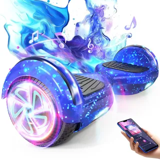SISIGAD Hoverboard 16,5 cm (6,5 Zoll), selbstbalancierend, leicht zu kontrollieren, rutschfest, LED-Lichter, Bluetooth-Lautsprecher