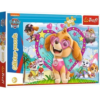 Trefl Trefl, Puzzle Glitter, Im Schein von Skye, PAW Patrol, 100 Teile, für Kinder ab 5 Jahren