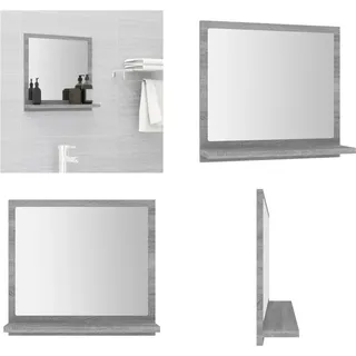 vidaXL Badspiegel Grau Sonoma 40x10,5x37 cm Holzwerkstoff - Spiegel - Badspiegel - Badezimmerspiegel - Wandspiegel - Grau