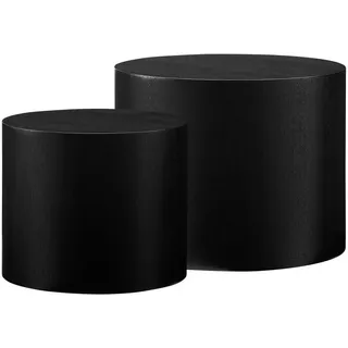 SalesFever Coffeetable Schwarz MDF mit Eschenholzfurnier 48 x 38 cm