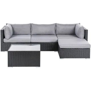 Beliani Sano Loungeset 4-Sitzer schwarz/grau