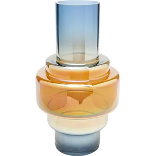 Kare Vase Phenom Multi, Orange/Blau, Blumenvase, Dekorationsvase, Gefäß für Blumen, Tischvase, 35cm
