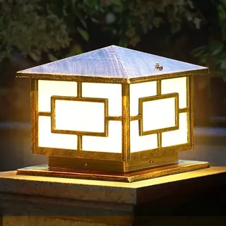 Bronze Farbe Aluminium Außenleuchte Retro/Vintage Gartenleuchte wasserdicht IP55 LED Wegeleuchte, Außentür Pfostenlampe,E27 Sockelleuchte Sicherheit Stigma Pollerleuchte ,Glühbirne nicht enthalten