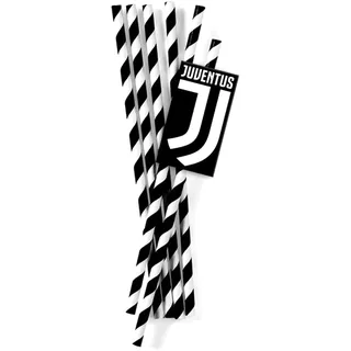 BIGIEMME S.R.L. 12 Trinkhalme Juventus aus Karton 19,5 cm