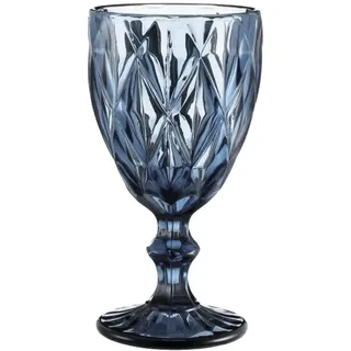 6 Teiliges Set aus Glas Weingläser Trinkgläser in Blau Wassergläser - Blau