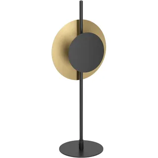 EGLO LED Tischlampe Tocina, Nachttischlampe mit indirekter Beleuchtung, Tischleuchte für Wohnzimmer und Schlafzimmer aus Metall in Schwarz und Messing-gebürstet, warmweiß