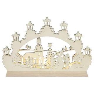 Mini-Lichterbogen Schneemann LED-Stripe, warmweiß und Timerfunktion 23,5x16x3cm