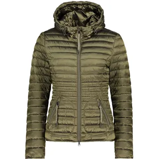 Cartoon Damen Steppjacke mit Abnehmbarer Kapuze Olive Night,44