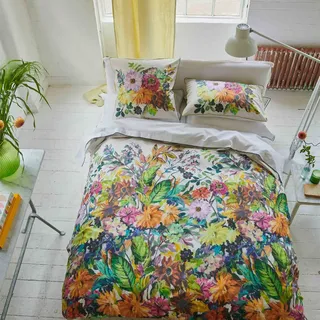 Designers Guild Bedruckter Baumwollperkal Bettbezug, Glynde Coral, 200 x 200 cm
