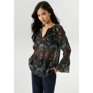 Aniston SELECTED Chiffonbluse aus leicht transparente Chiffon, blau