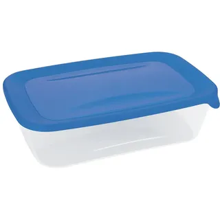 Curver 00555-139-01 Rechteckige Frischhaltedose Fresh und Go, 2 L, transparent/blau