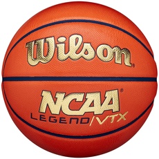 Wilson Basketball, NCAA Legend VTX, Outdoor und Indoor, High Performance Leder, Größe: 6, Orange/Gold