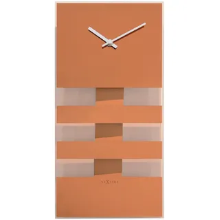 NeXtime Bold Stripes Uhr de Wand, Glas, Kupfer, 38cm x 19cm - Braun