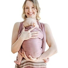 Shabany® Babytragetuch - 100% Bio Baumwolle - Babybauchtrage für Neugeborene Kleinkinder bis 15 Kg - Gewebt - inkl. Baby Wrap Carrier Anleitung - violett (plays)