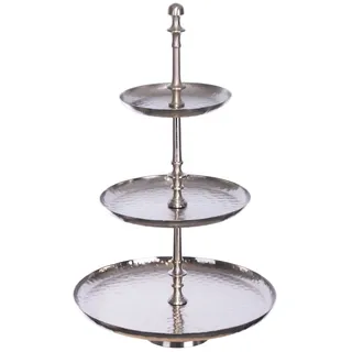 Brandsseller Etagere aus Aluminium | 51cm | 3 Etagen | Silber