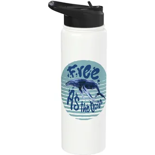 Wale im Ozean Schützt unser Meer Sauber halten kein Plastik Stainless Steel Insulated Water Bottle