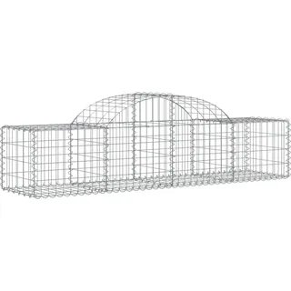 vidaXL Gabione mit Hochbogen 200x50x40/60 cm Verzinktes Eisen - Silber