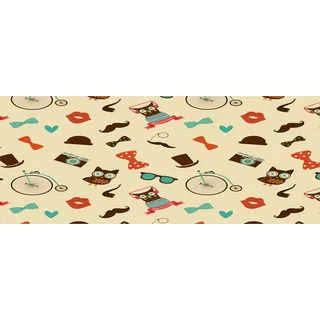 Tulup® Küchenrückwand Spritzschutz aus Glas -125x50 -Spritzschutz auf gehärtetes Glas Deko Kinderzimmer Hipster Eulen