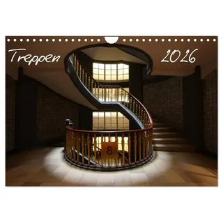 Calvendo Treppen (Wandkalender 2026 DIN A4 quer), CALVENDO Monatskalender: Treppenhäuser (CALVENDO Orte)