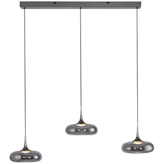 Schöner Wohnen Led-Pendelleuchte , Grau , Metall, Kunststoff, Glas , 22x200x97 cm , Schutzklasse II (Schutzisoliert) , höhenverstellbar , Lampen & Leuchten, Innenbeleuchtung, Hängeleuchten, Pendelleuchten