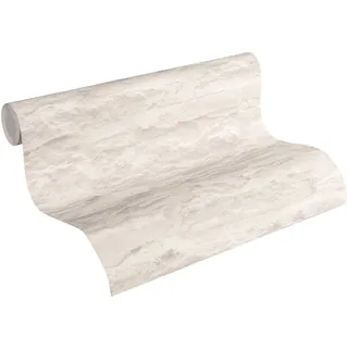 A.S. Création Vliestapete in Naturstein Optik fotorealistische Steintapete creme weiß Tapete Steinoptik Made in Germany 959083