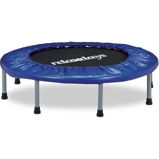 Relaxdays Indoor Trampolin, Ø 95 cm, - blau