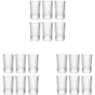 Jägermeister Shotgläser Set 4cl - 6er Set Schnapsglas – Eichstrich 2cl & 4cl - Spülmaschinenfest und Standfestes Likörglas - Das Original – Schnaps, Likör Glas (Packung mit 3)
