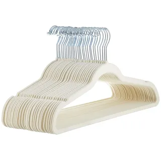 Amazon Basics Schmale und rutschfeste Kleiderbügel Mehrzweckbügel Elfenbeinfarbe 30 St.