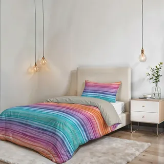 Fantasy Italian Bed Linen Bettbezug, Rainbow, Einzelne, Mikrofaser, Regenbogen