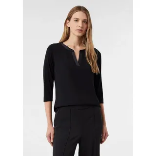 Comma, Blusenshirt mit V-Ausschnitt und 3/4-Arm, Black, 36