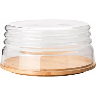 Continenta Käseglocke 2-tlg. Ø 26,5 cm Holz und Glas