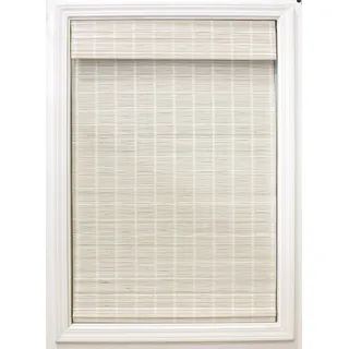 Radiance 2215336E Raffrollos aus Bambus für Fenster, kabellos, Bambusrollos für halbprivate Lichtsteuerung, einfach anzuheben und zusammenzuklappen, Weiß, 91,4 cm B x 162,6 cm L