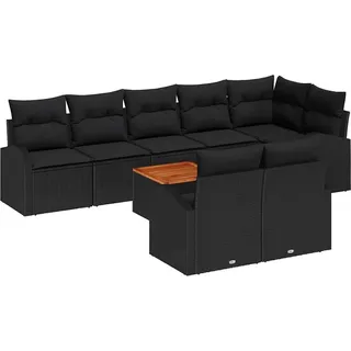 vidaXL Gartensofa-set 9 stk. Schwarz Poly-Rattan - Schwarz