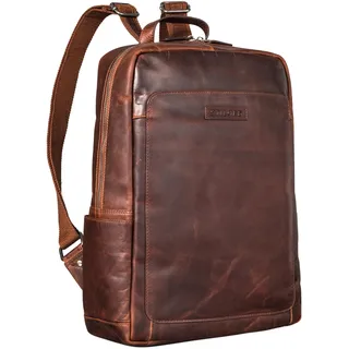 STILORD 'Xander' Stilbewusster Rucksack mit Laptopfach 15,6 Zoll Leder Groß Vintage Rucksack Vintage Herren Lederrucksack Damen Messenger Rucksack Echtleder Business Rucksack, Farbe:ambra - coganc