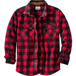 Legendary Whitetails Herren Standard Navigator Fleece-Hemd mit Knopfleiste, Shotgun Shell Red Plaid, Größe XL