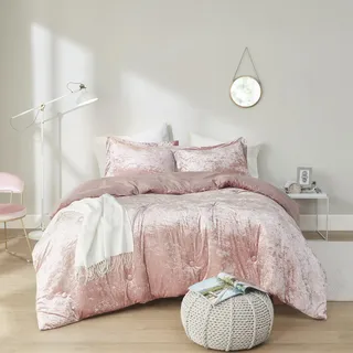 Comfort Spaces Juliette Luxe Bettwäscheset aus Samt mit weicher gebürsteter Mikrofaser-Rückseite, für alle Jahreszeiten, kuscheliges Samt-Bettwäsche-Set, Flauschiges Bettwäscheset, passender