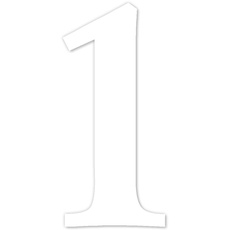 Zahlen-Aufkleber Nr. 1 in weiß I Höhe 10 cm I selbstklebende Haus-Nummer, Ziffer zum Aufkleben für Außen, Briefkasten, Tür I wetterfest I kfz_463_1