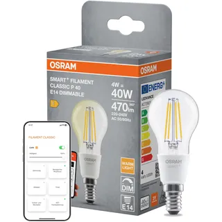 Osram SMART+ Matter Leuchtmittel E14 Classic 4W dimmbar warmweiß