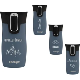 Contigo Thermobecher West Loop Mini Autoseal mit Gravur - Namen Edelstahl Isolierbecher, Reisebecher, Kaffeebecher to Go, auslaufsicher 300 ml (Lakeside)