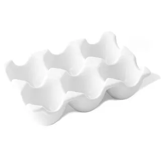 Holst Porzellan EB 006 Eierträger/Eierkarton "Snack Line", weiß, 15 x 10 x 4 cm