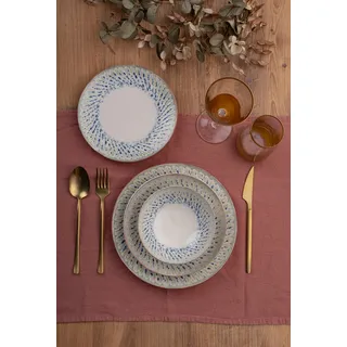 Elegant 24-Piece Dinner Set, 100% Porcelain | Includes Service Plates, Bowls & Dessert Plates | Dishwasher & Microwave Safe | Perfect for Any Occasion