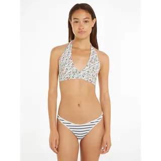 Bikini-Hose "CHEEKY HIGH LEG BIKINI PIQUE", Damen, Gr. XL (42/44), N-Gr, beige (ivory, anchor blau), Polyamid, TOMMY HILFIGER SWIMWEAR, gestreift, Badehosen Bikini-Hose, mit Streifenmuster