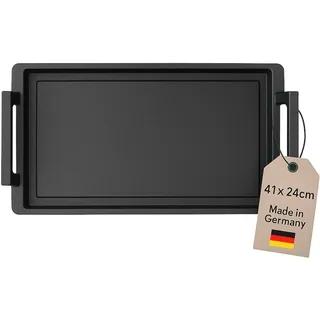 Lieblingspfanne Teppanyaki Grillplatte 41x24 cm I mit Seitengriffen I glatte antihaftbeschichtete Plancha aus Aluminium Guss für alle Herdarten inkl. Induktion & Backofen