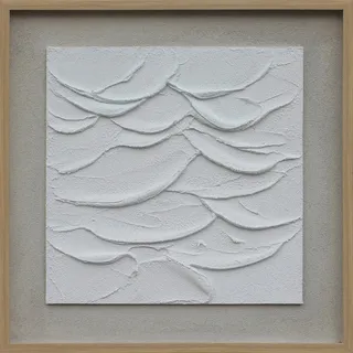 Monee Ölgemälde , Weiß , Kunststoff, Textil, Holzwerkstoff , rechteckig , 55x55 cm , Handmade in China , handgemalt, 3D-Effekt , Bilder & Rahmen, Bilder, Ölbilder