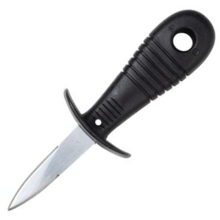 Fackelmann Austernmesser 2 in 1, Schwarz, Edelstahl, Couteau à huîtres INOX