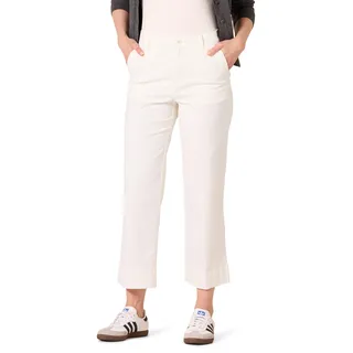 Amazon Essentials Damen Knöchellange Hose mit weitem Bein, hohe Taille, schmale Passform, Khaki, Eierschalenweiß, 4 Short
