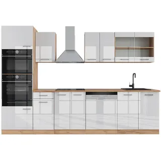 Vicco Küchenzeile R-Line 300 cm Weiß Hochglanz