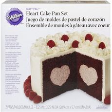 Wilton Heart Tasty-Fill Cake Pan Set Kitchen Tools, Plastic, Silber, 2-Einheiten