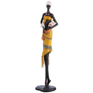 Gilde Afrikafigur GILDE "Afrikanerin Auma", braun, B:15cm H:61cm T:12cm, Kunstharz, Dekofiguren, Afrikafigur