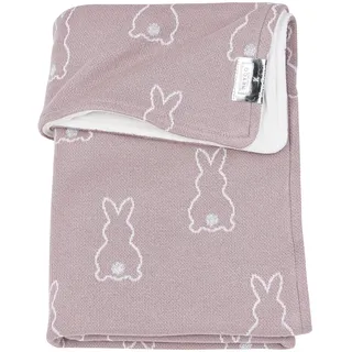 Meyco Baby X Mrs.Keizer Rabbit Velvet Babydecke, gestrickte Wiegedecke (aus 80 % Baumwolle und 20 % Polyester, vielseitig einsetzbar, einfache Pflege, atmungsaktiv, Größe: 75 x 100 cm), Lila